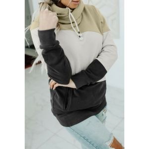 🤍LAST ONE Colorblock Pocketed Casual Hoodie